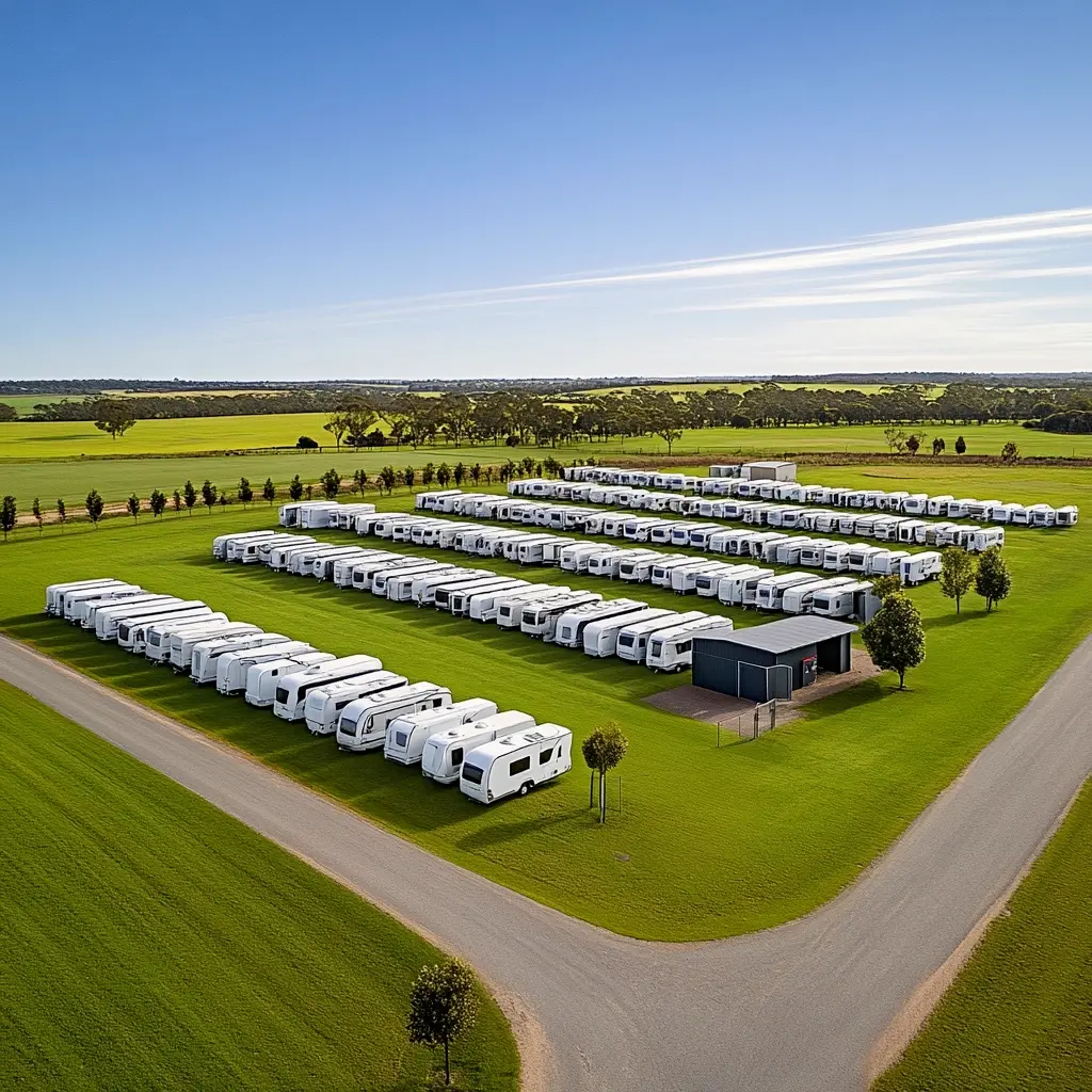 Storage facility with vehicles